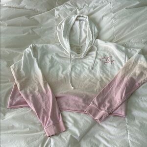 Pura Vida Pink and White Ombre Hoodie